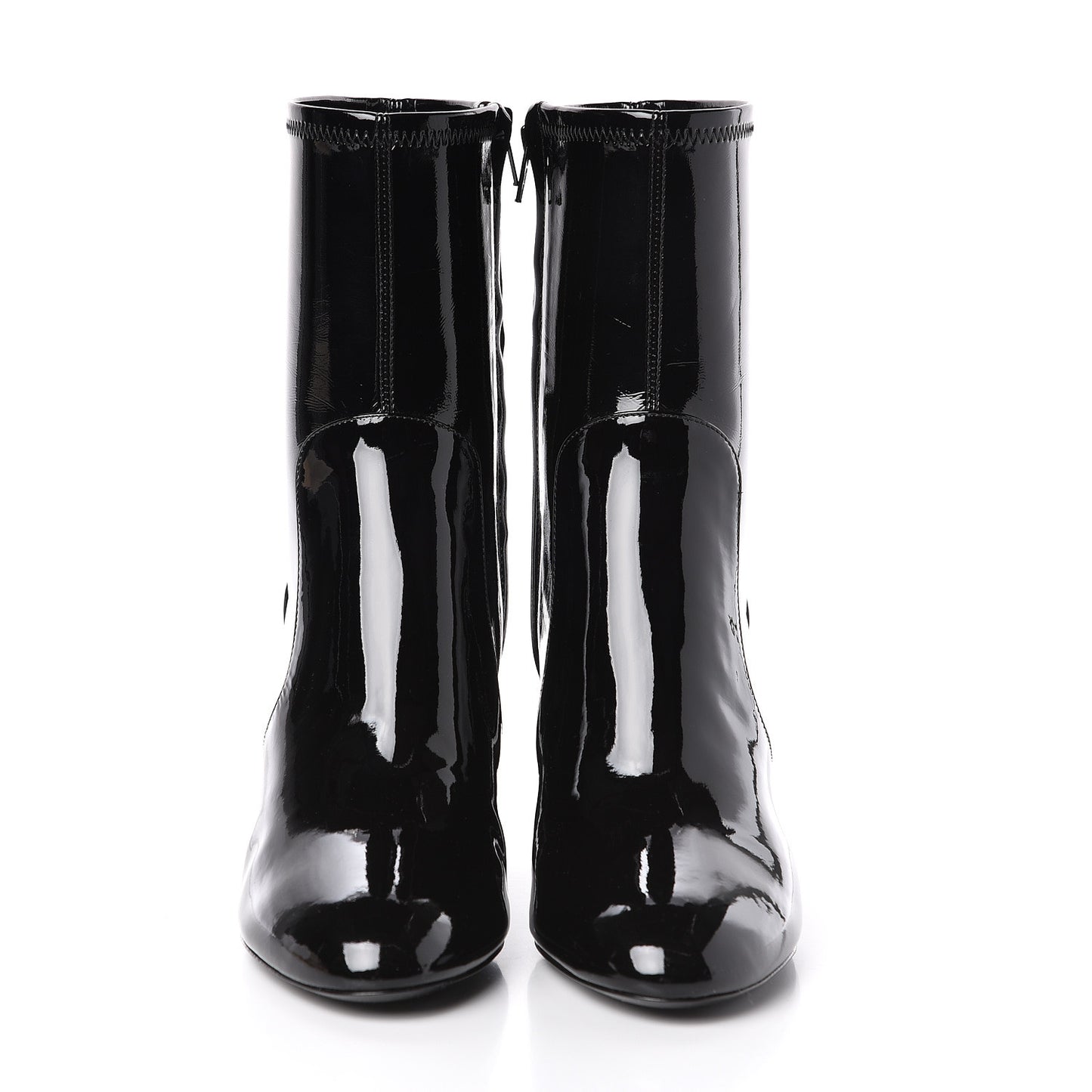 Patent Silhouette Ankle Boots 38 Black