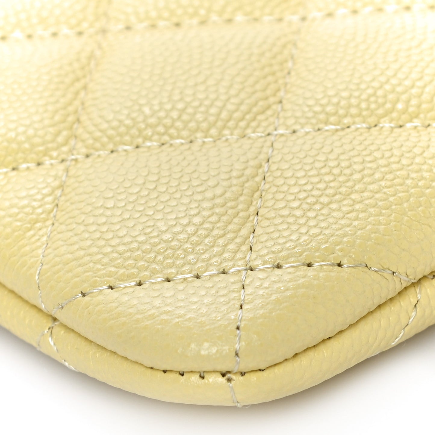 Caviar Quilted Small Cosmetic Case Yellow