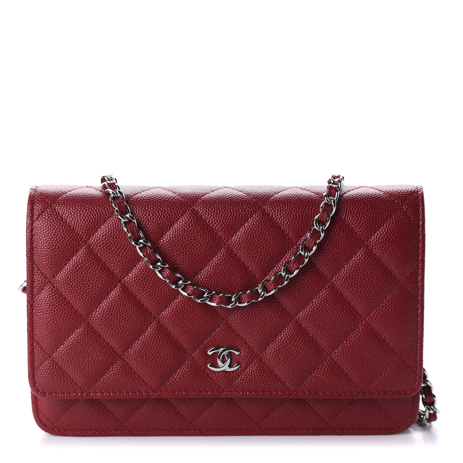 Chanel Caviar Quilted Wallet on Chain WOC Red 1 of 11