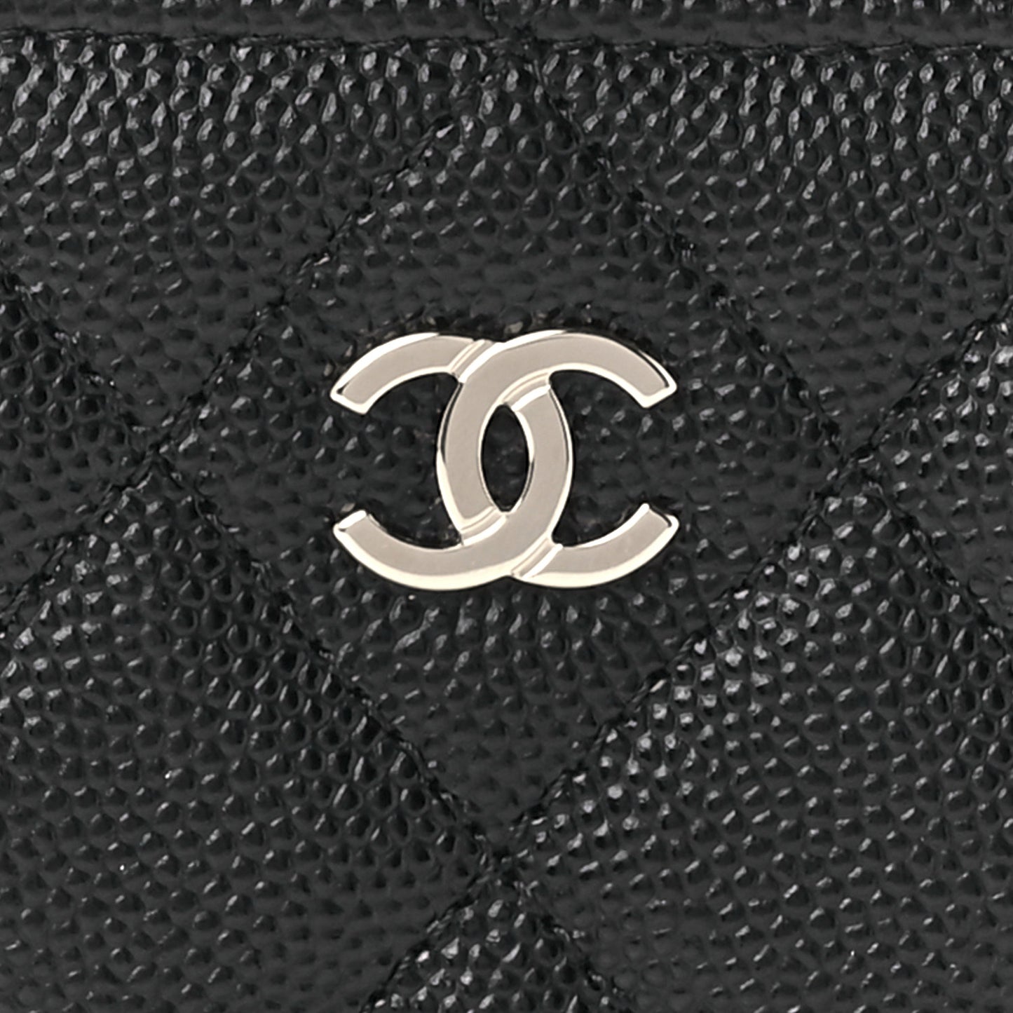Caviar Quilted Zipped Key Holder Case Black