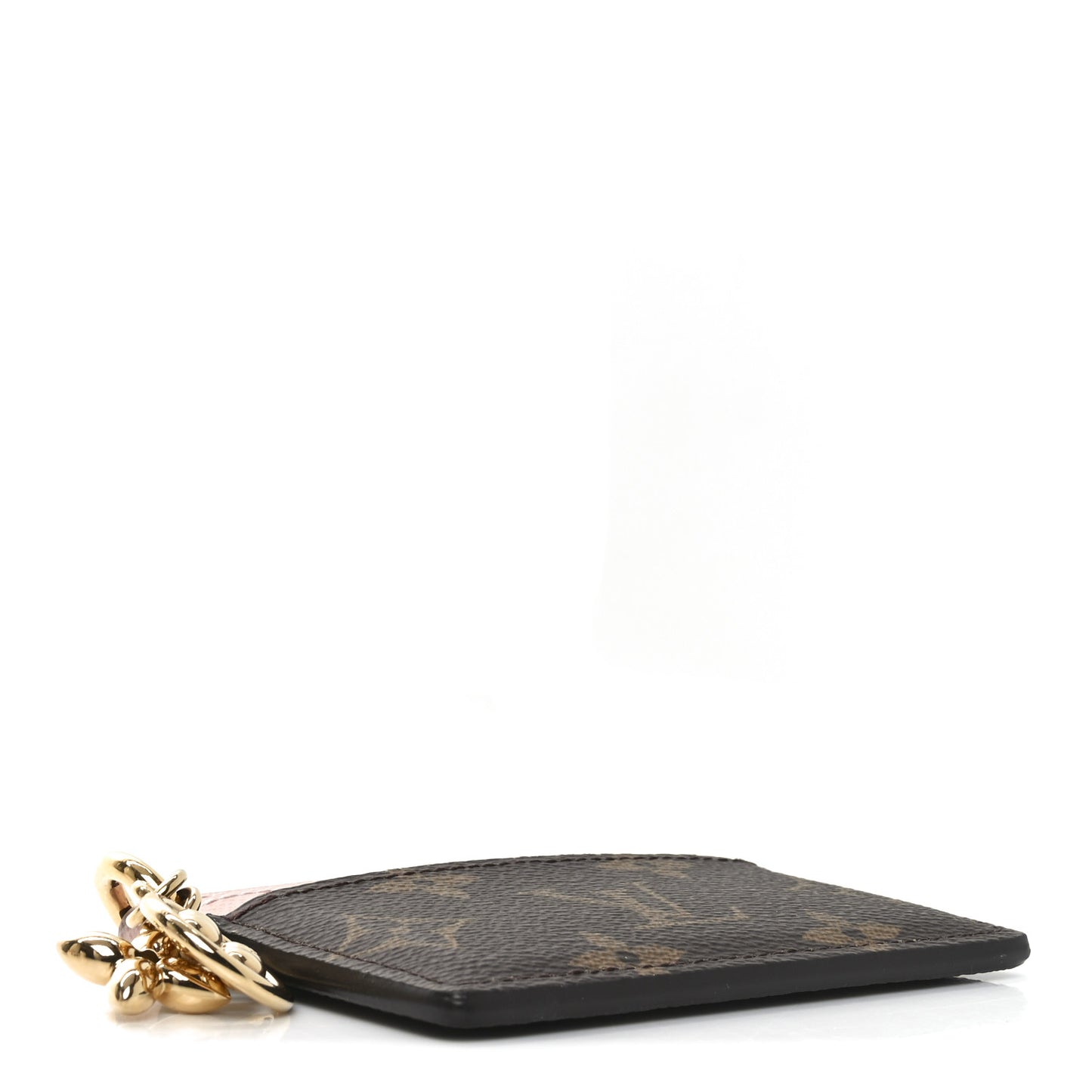 Monogram LV Charms Card Holder Rose Ballerine