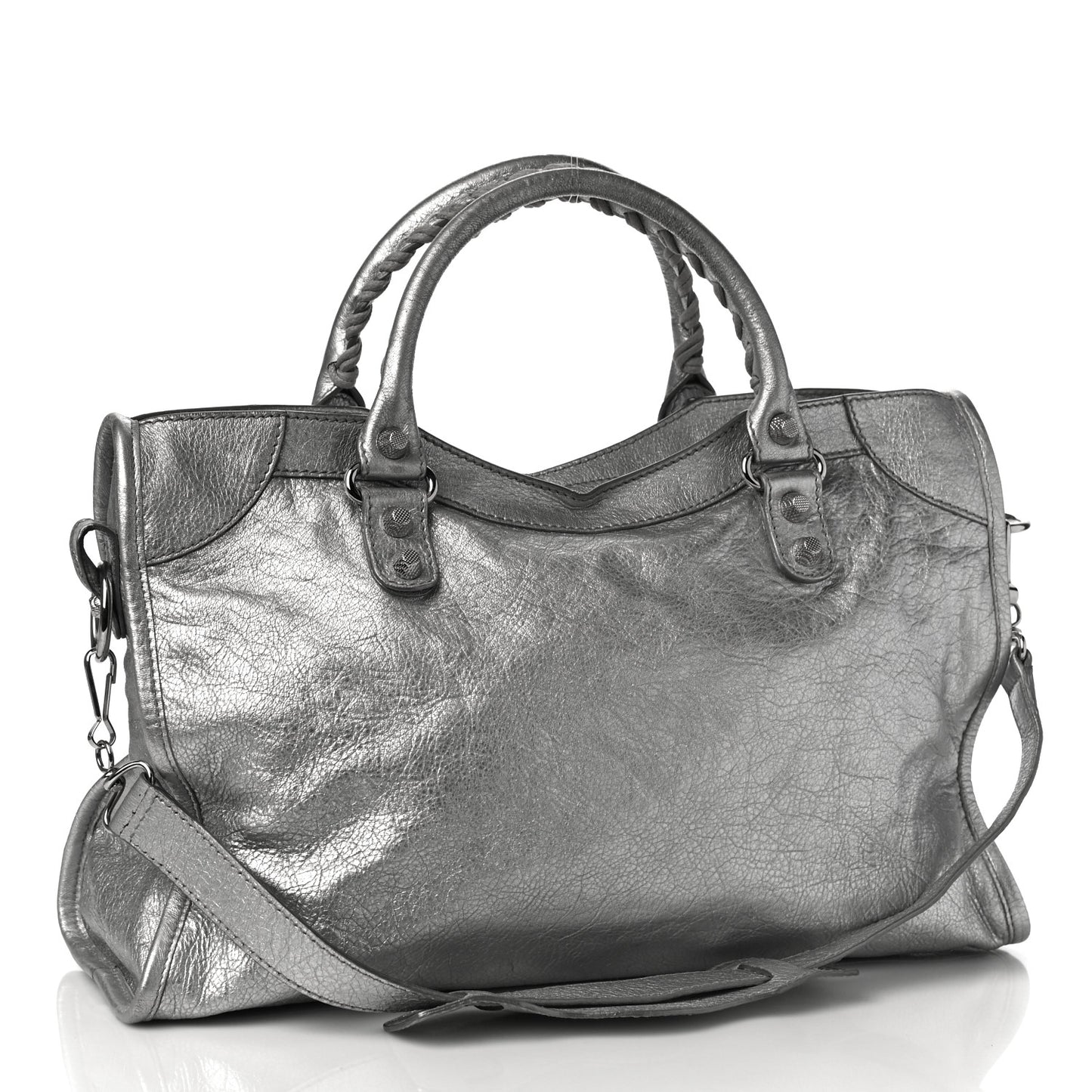 Metallic Agneau Giant 12 Silver Hardware City Gris Aluminum
