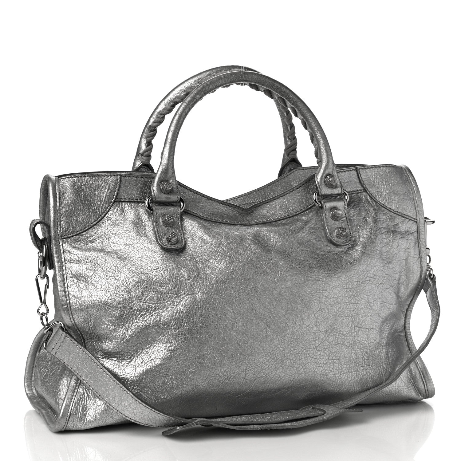 Balenciaga Metallic Agneau Giant 12 Silver Hardware City Gris Aluminum 3 of 10