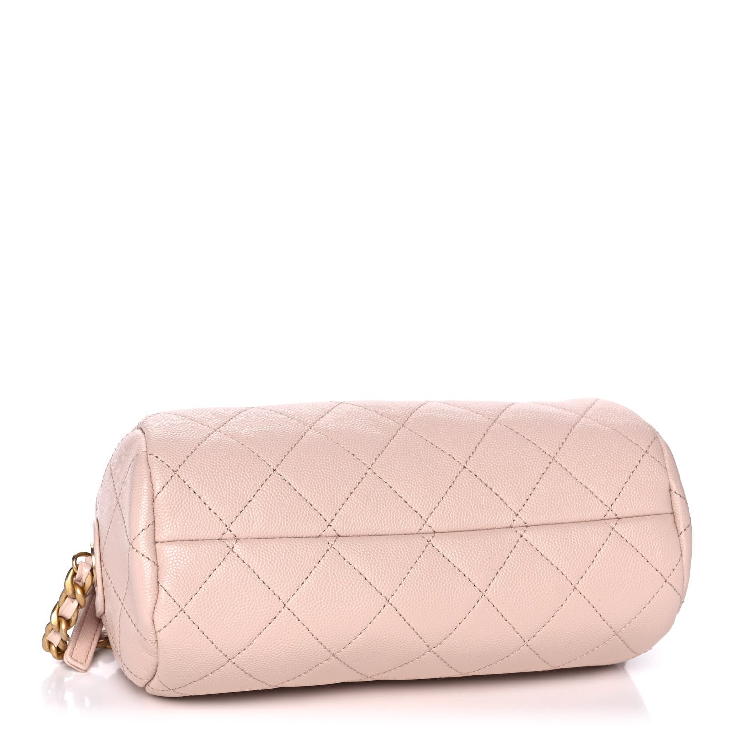 Chanel Shiny Lambskin Quilted Small Fashion Therapy Bowling Bag Beige 4 of 14