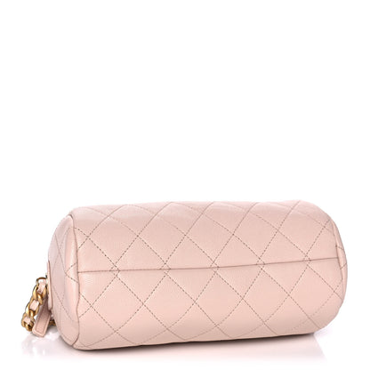 Chanel Shiny Lambskin Quilted Small Fashion Therapy Bowling Bag Beige 4 of 14