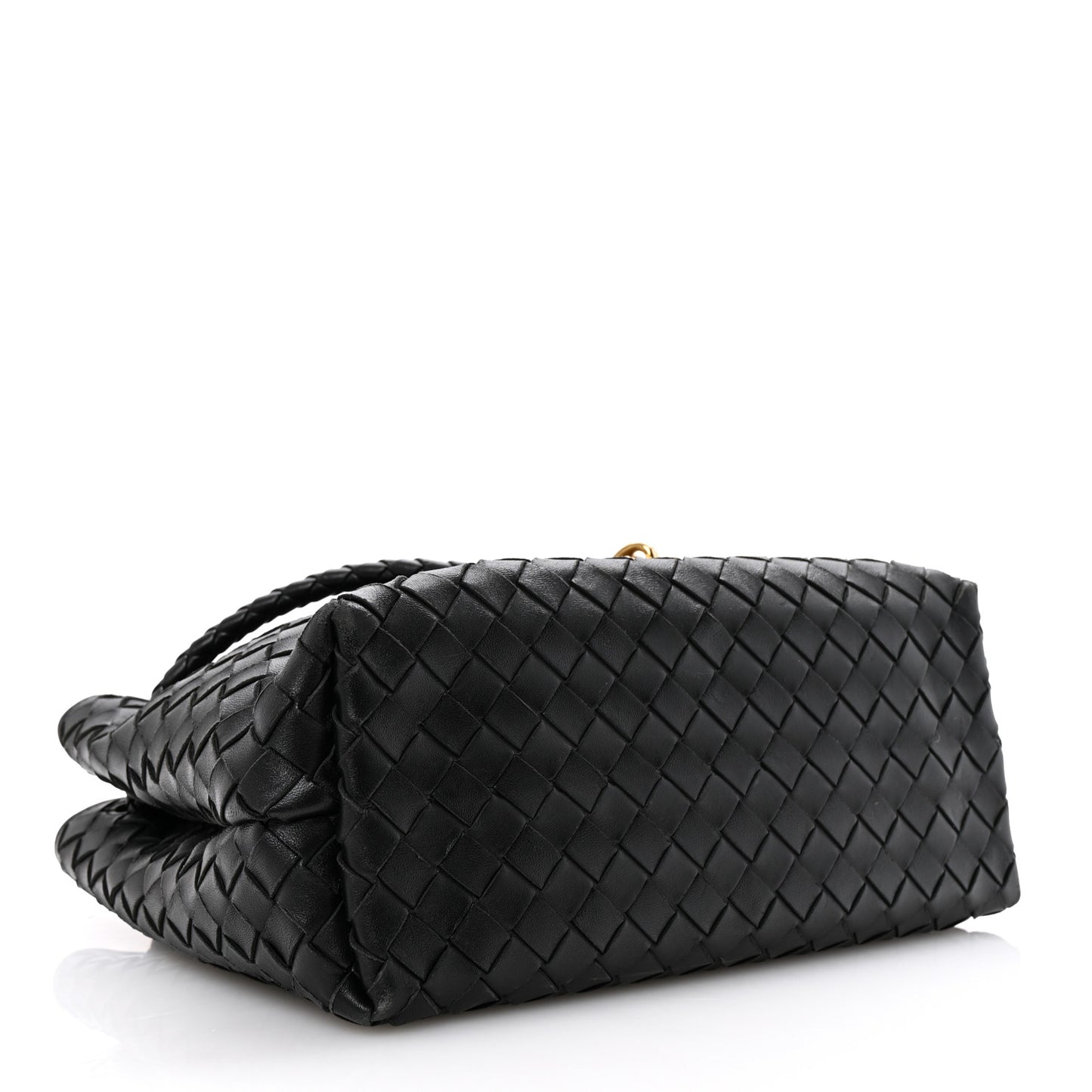 Nappa Intrecciato Medium Andiamo Shoulder Bag Black