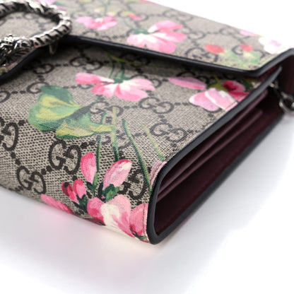 Gucci GG Supreme Monogram Blooms Mini Dionysus Chain Wallet Beige Multicolor Dry Rose 9 of 10