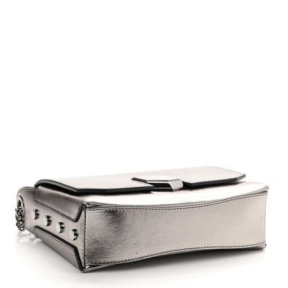 Jimmy Choo Smooth Calfskin Lockett City Shoulder Bag Silver 4 of 9