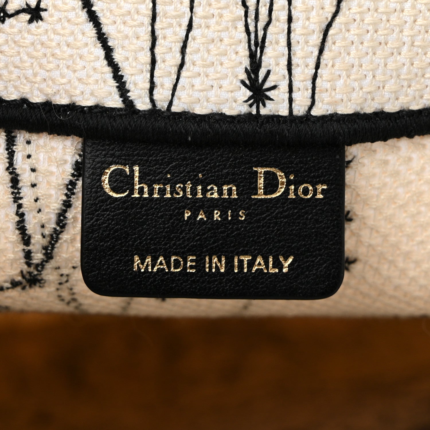 Christian Dior Canvas Embroidered Zodiac Book Tote Latte Multicolor 6 of 10