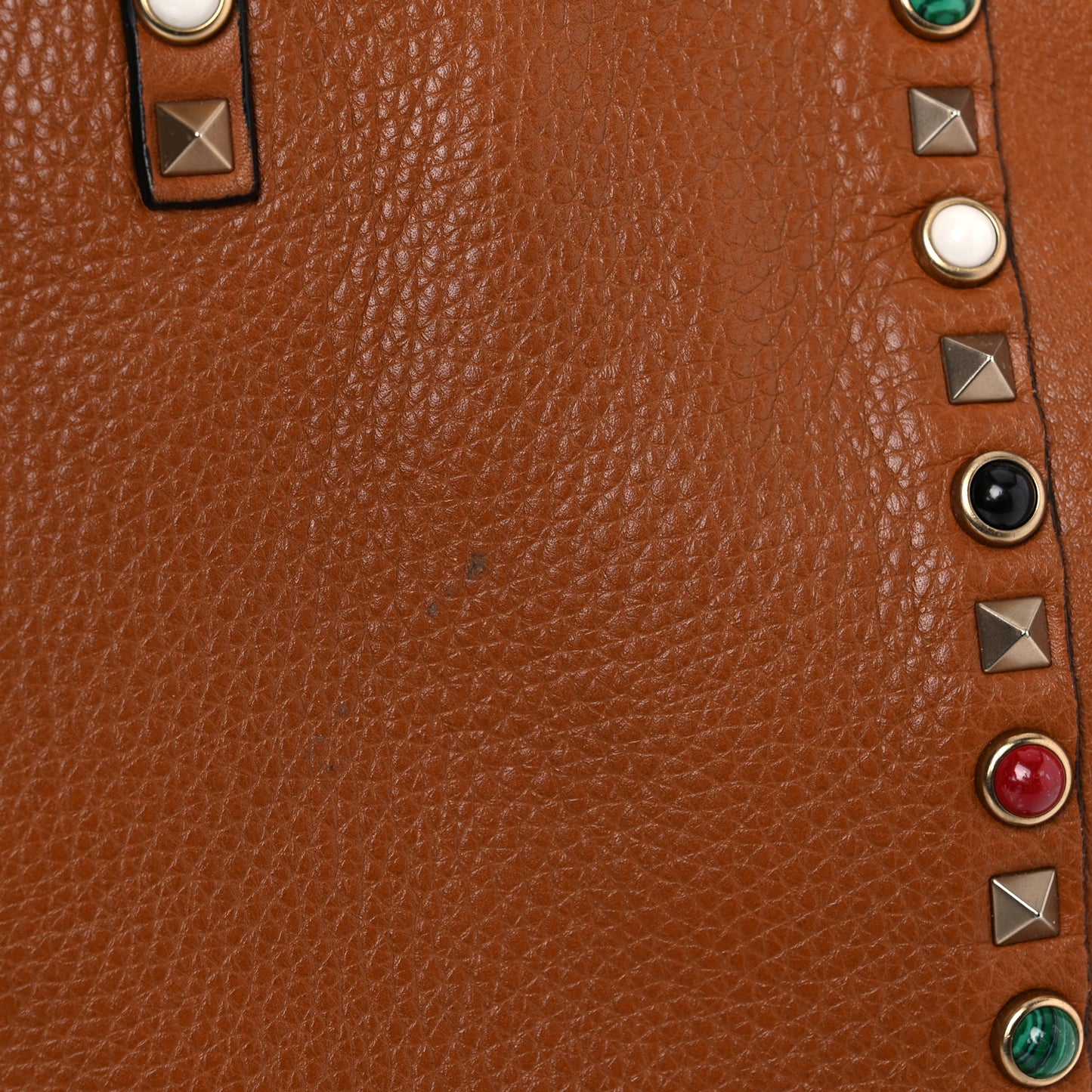 Stampa Alce Calfskin Medium Guitar Strap Rockstud Rolling Reversible Tote Light Cuir Rubin