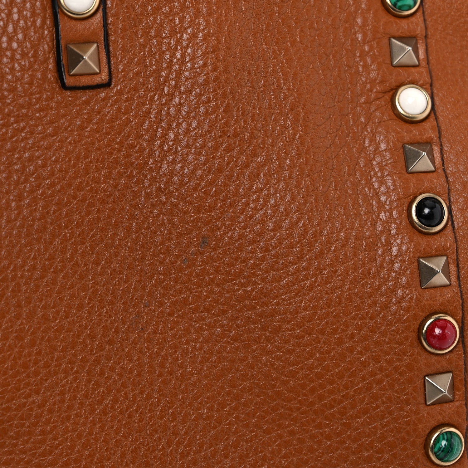 Valentino Garavani Stampa Alce Calfskin Medium Guitar Strap Rockstud Rolling Reversible Tote Light Cuir Rubin 13 of 29