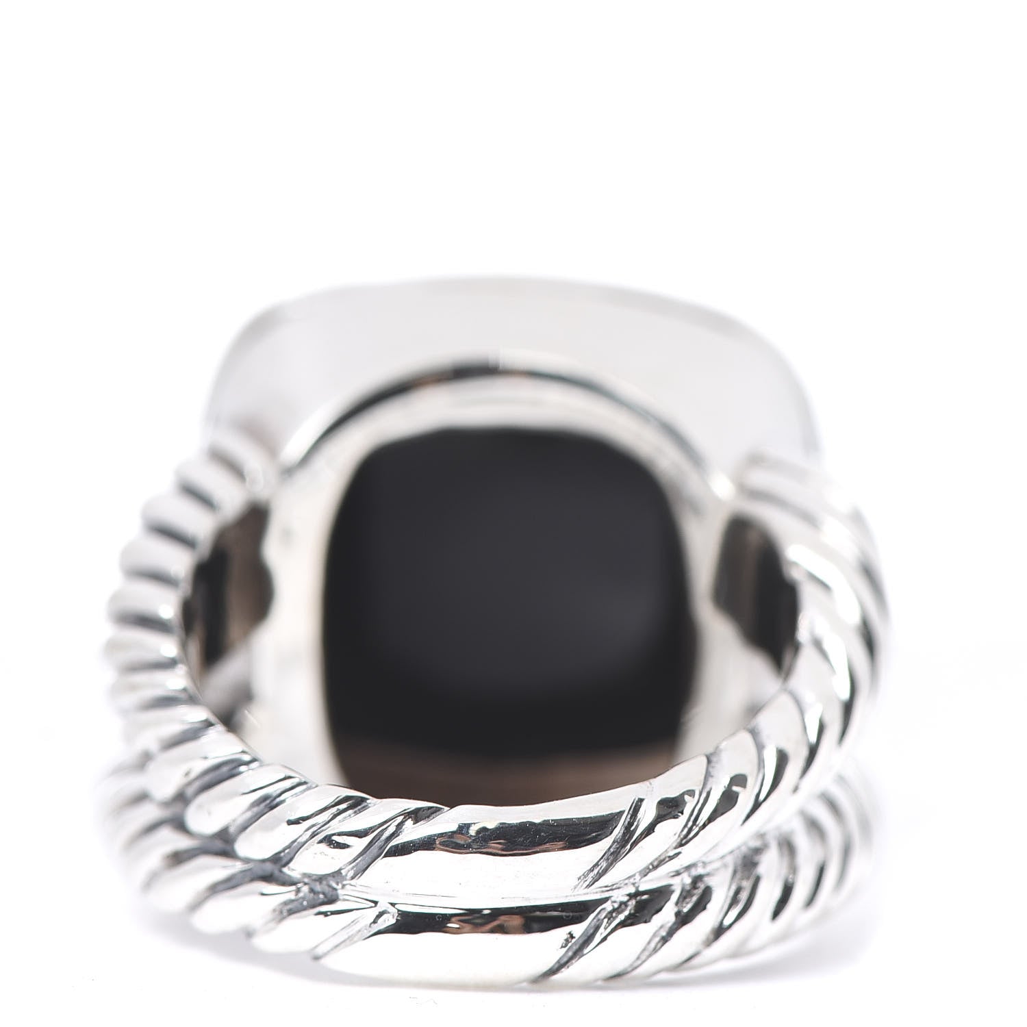 David Yurman Sterling Silver Diamond Black Onyx 14mm Albion Ring 54 7 4 of 5