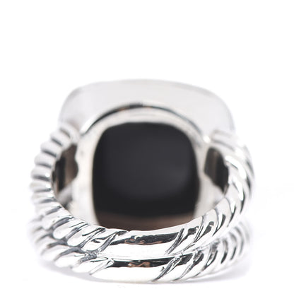 David Yurman Sterling Silver Diamond Black Onyx 14mm Albion Ring 54 7 4 of 5