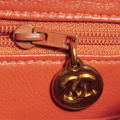 Chanel Lambskin Quilted Backpack Orange 10 of 10
