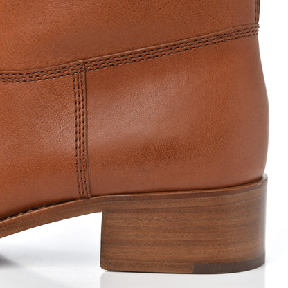 Chanel Calfskin CC Logo Mid Calf Boots 38 Caramel 10 of 20