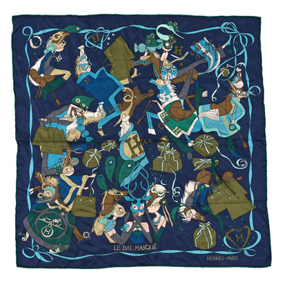 Hermes Silk Le Bal Masque Scarf 70 1 of 3
