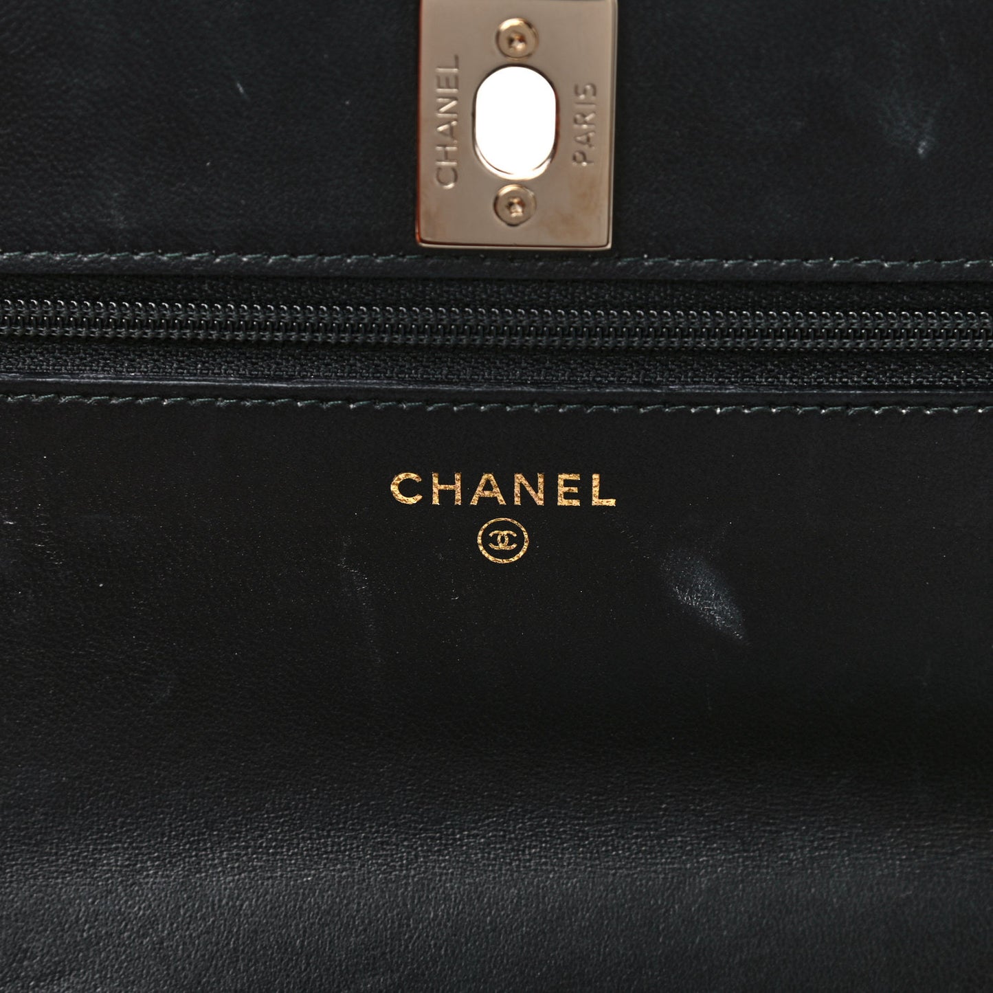 Lambskin Quilted Trendy CC Wallet On Chain WOC Black