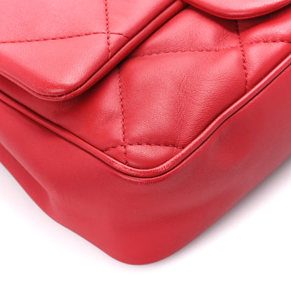 Chanel Lambskin Quilted Small Easy Carry Flap Red 11 of 14