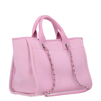 Chanel Mixed Fibers Small Deauville Tote Dark Pink 3 of 10