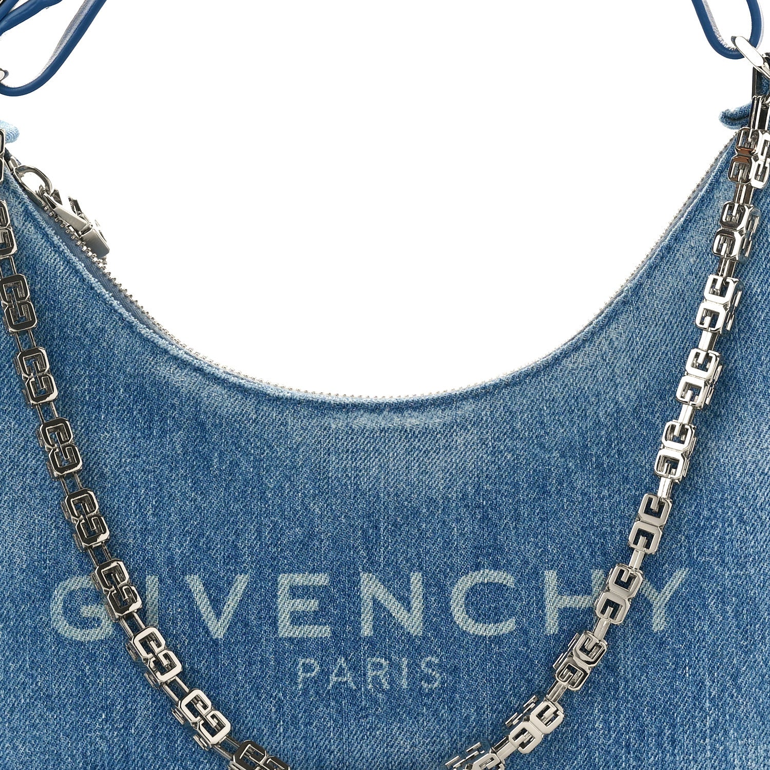 Givenchy Denim Small Moon Cut Out Shoulder Bag Blue 8 of 11