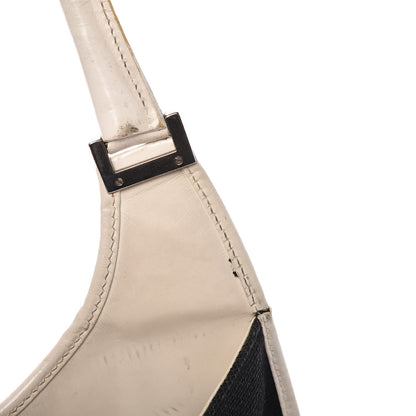 Gucci Canvas Bardot Shoulder Bag White Black 9 of 26