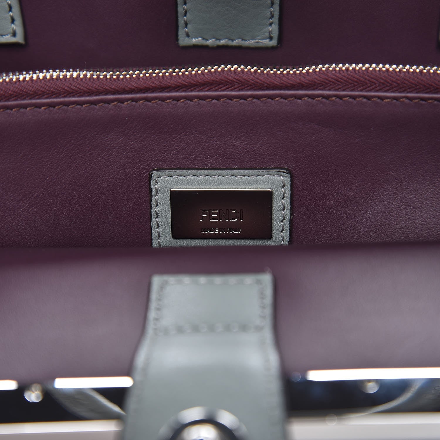 Fendi Vitello Dolce Petite 2Jours Tote Alga Amarone 6 of 8