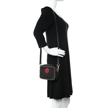 Fendi Vitello Century Matte Stamp Patch Bi-Color Mini Camera Case Black Maya Fragola 2 of 9