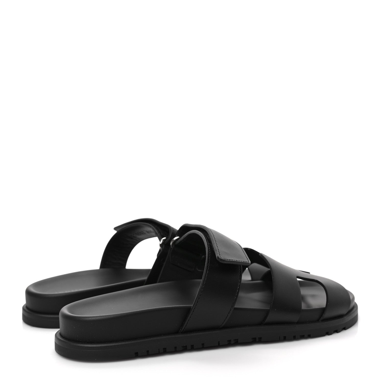 Hermes Calfskin Womens Chypre Sandals 40.5 Black 3 of 9