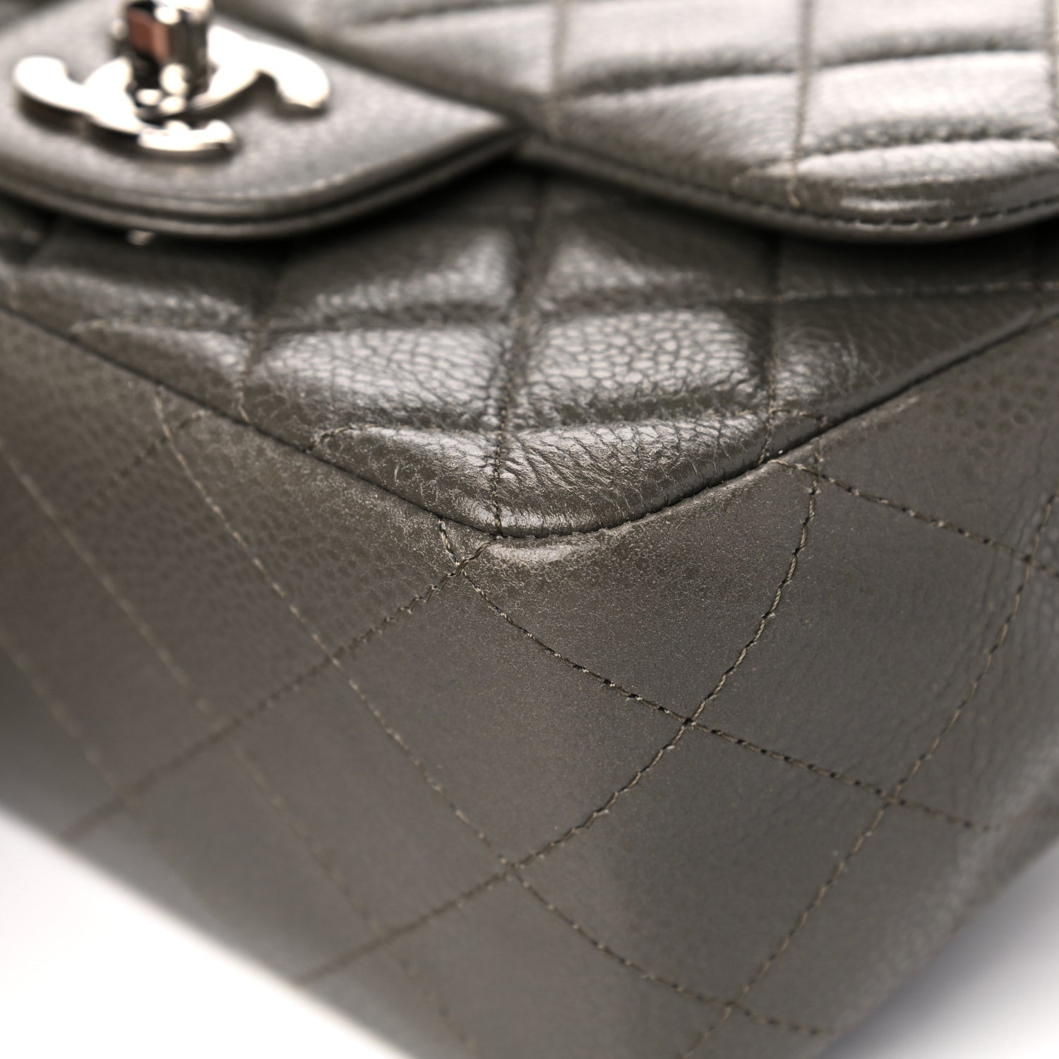 Chanel Caviar Quilted Mini Square Flap Dark Charcoal 10 of 17