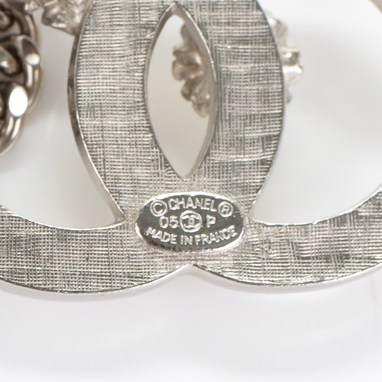 Crystal Enamel Pearl Flower CC Belt Silver