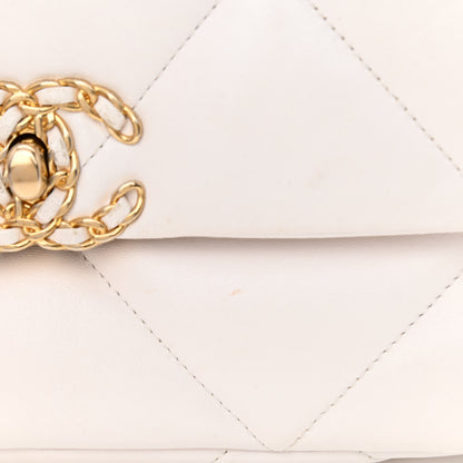 Chanel Lambskin Quilted Medium Chanel 19 Flap White 11 of 12