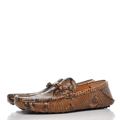 Gucci Mens Python Bamboo Horsebit Moccasin 7.5 Natural 3 of 8