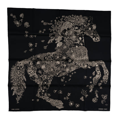 Hermes Silk Robe Legere Scarf 90 Black White 1 of 4