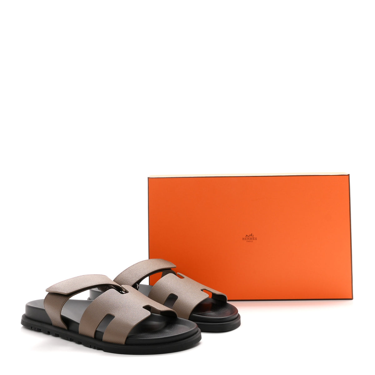 Hermes Epsom Mens Chypre Sandals 44 Etoupe 10 of 10