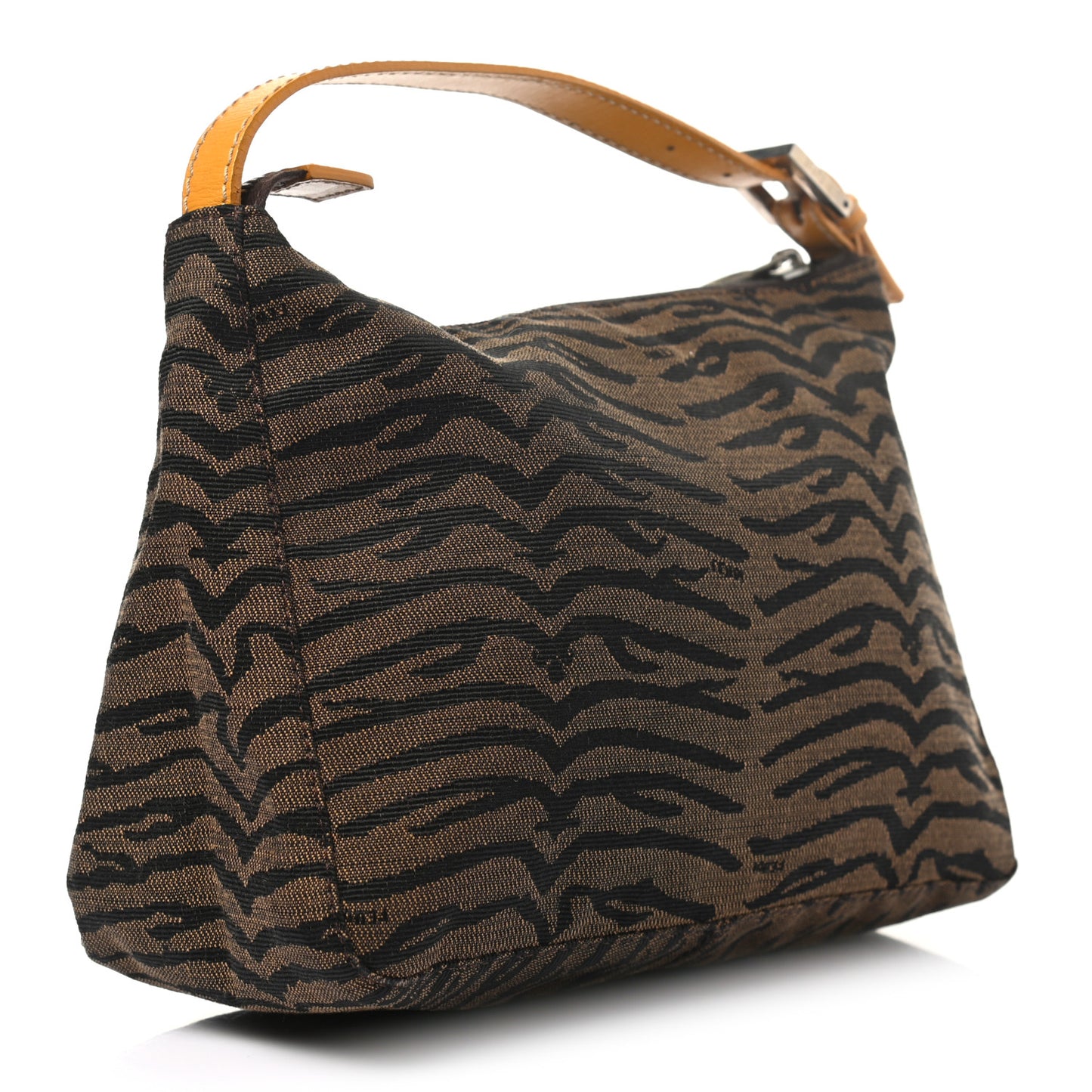 Canvas Tiger Print Mini Pochette Brown