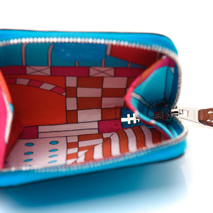 Hermes Epsom Silk'in Coin Purse Bleu Frida Rose Bougainvillier 6 of 13