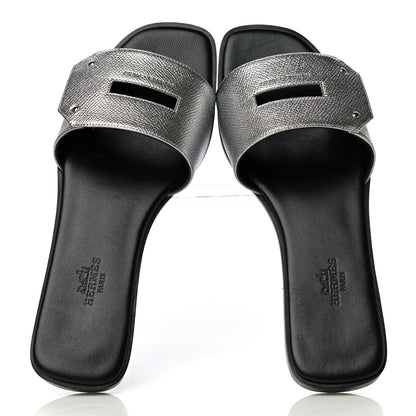 Hermes Epsom View Sandals 36 Argent 6 of 17