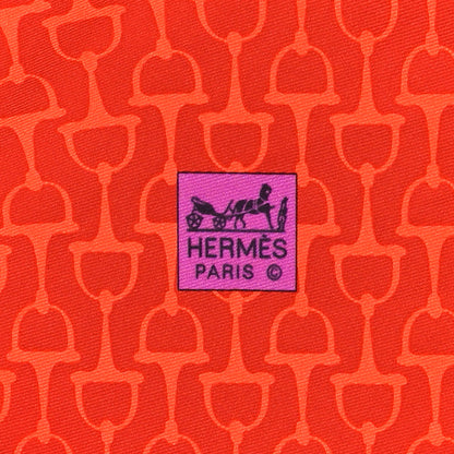 Hermes Silk Carre en Cravates Scarf 70 Orange Rose Violet 2 of 4
