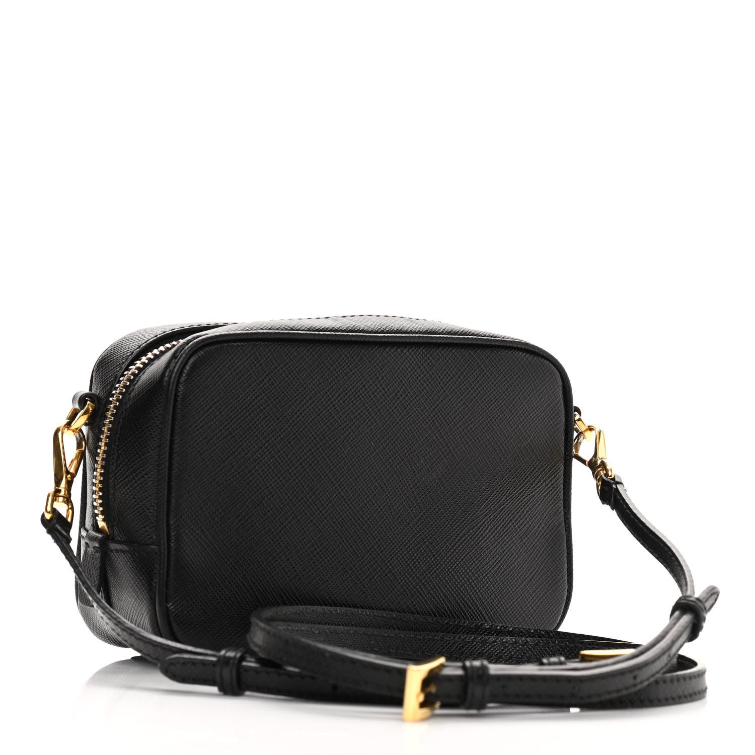 Prada Saffiano Lux Small Camera Crossbody Bag Black 3 of 10