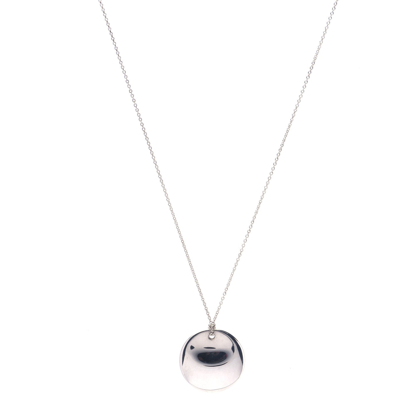 Sterling Silver Elsa Peretti Round Disc Pendant Necklace