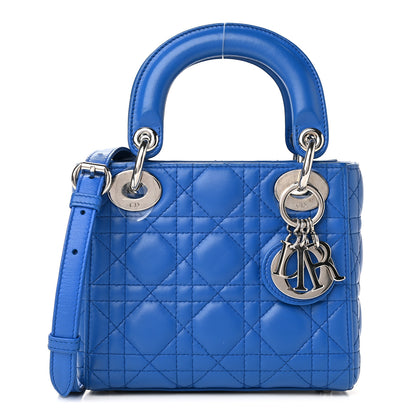 Christian Dior Lambskin Cannage Mini Lady Dior Blue 1 of 8