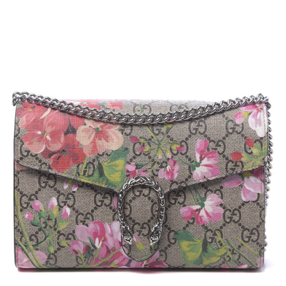Gucci GG Supreme Monogram Blooms Mini Dionysus Chain Wallet Beige Multicolor Dry Rose 1 of 11
