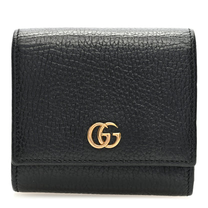 Gucci Dollar Calfskin Medium GG Marmont Wallet Black 1 of 6