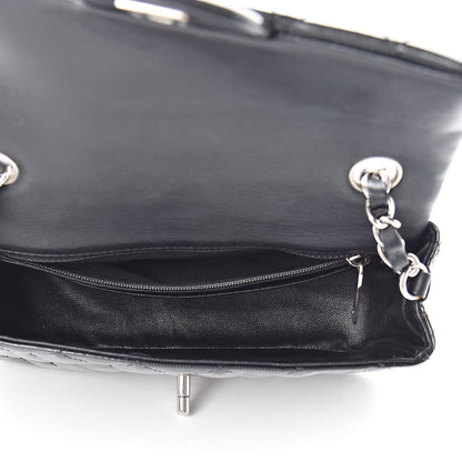 Chanel Striated Patent Calfskin Quilted Mini Rectangular Flap Dark Gray 5 of 10