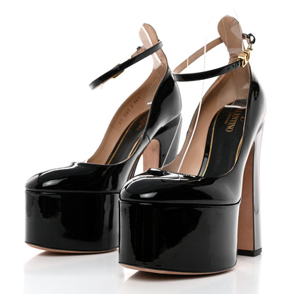 Valentino Garavani Patent Tan-Go 55/155mm Platform Pumps 36.5 Black 3 of 8