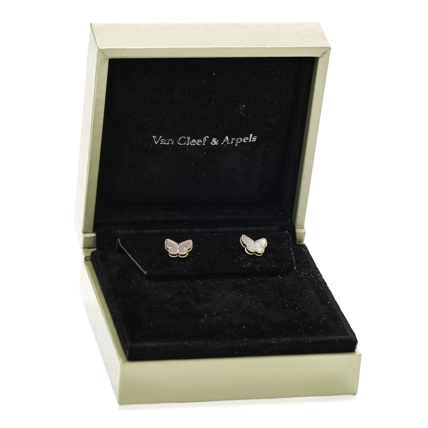 18K Yellow Gold Mother of Pearl Sweet Alhambra Butterfly Earrings