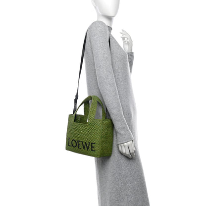 Loewe X PAULA'S IBIZA Raffia Font Tote Green 2 of 9