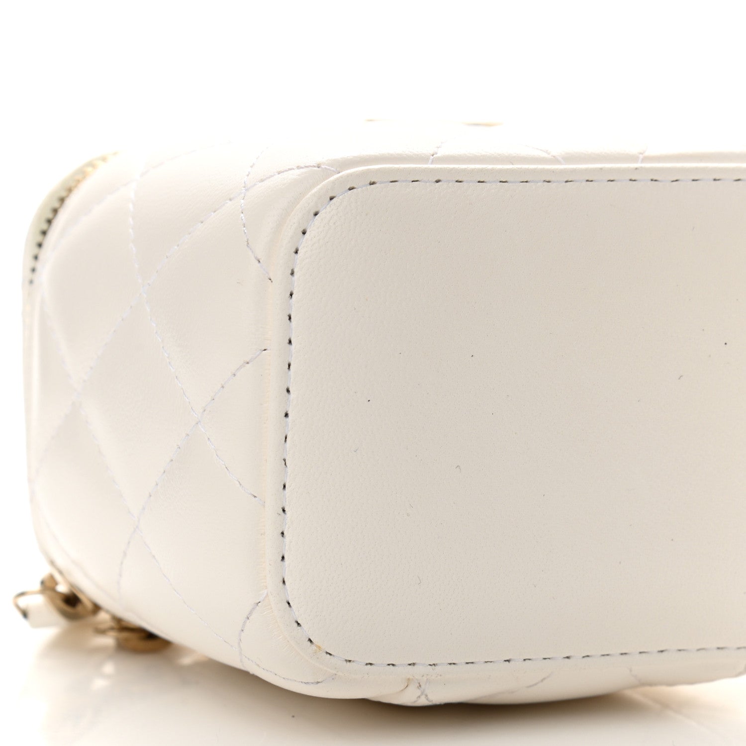 Chanel Lambskin Quilted My Chanel Lady Vanity Case With Chain White 9 of 11