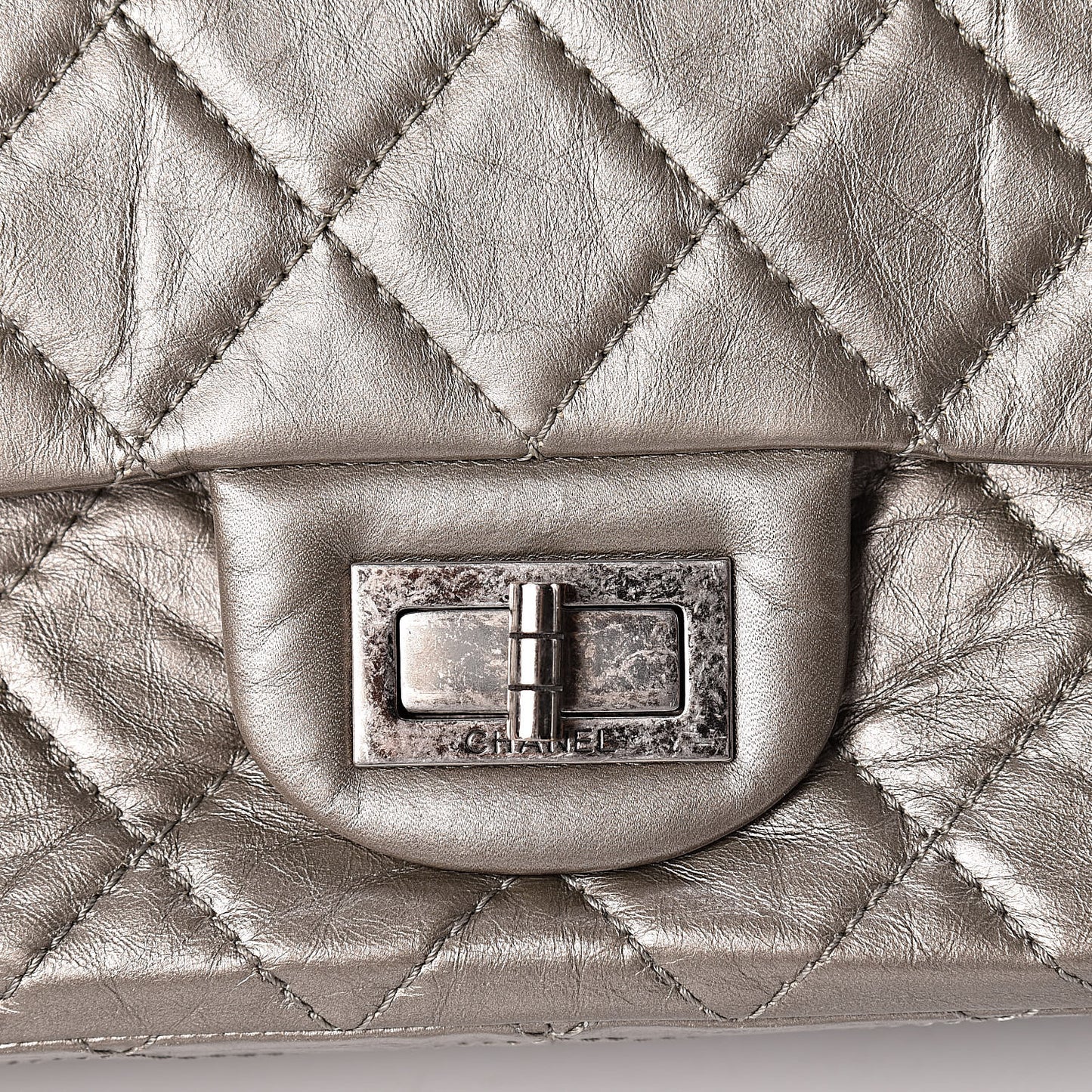 Aged Calfskin Quilted 2.55 Reissue 227 Flap Grey