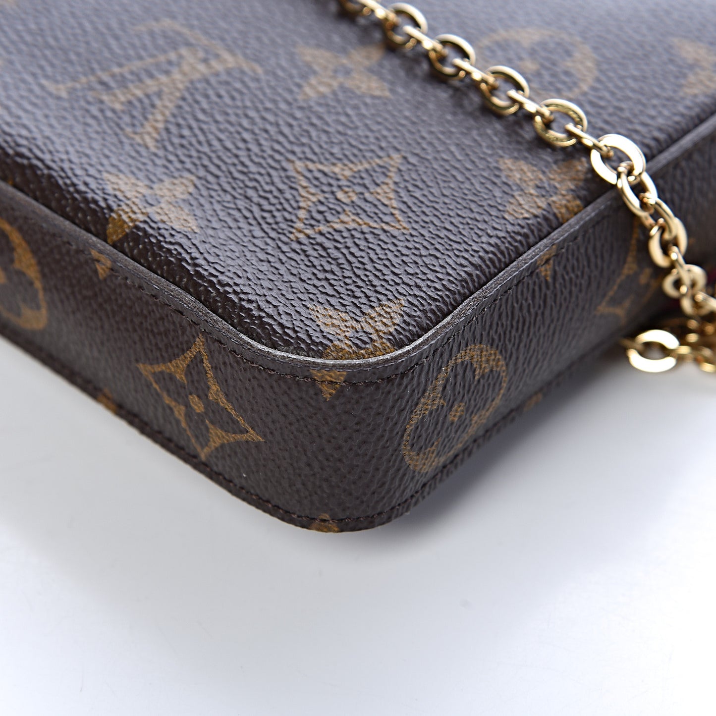 Monogram Pochette Felicie Chain Wallet Fuchsia